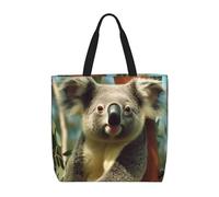 HJBNW Sac fourre-tout pour femme, collection guitare, sac à bandoulière avec fermeture éclair, grande capacité, sac d'épicerie réutilisable, Koala ours, Taille unique