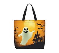 HJBNW Sac fourre-tout pour femme, collection guitare, sac à bandoulière avec fermeture éclair, grande capacité, sac d'épicerie réutilisable, Fantôme d'Halloween, Taille unique
