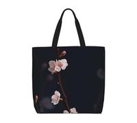 HJBNW Sac fourre-tout pour femme - Sac à bandoulière avec fermeture éclair - Grande capacité - Réutilisable, Brindille de fleurs, Taille unique