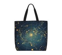 HJBNW Sac fourre-tout pour femme - Sac à bandoulière avec fermeture éclair - Grande capacité - Réutilisable, Constellation des étoiles du Nord, Taille unique