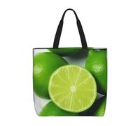 HJBNW Sac fourre-tout pour femme - Sac à bandoulière avec fermeture éclair - Grande capacité - Réutilisable, Citrons verts, Taille unique