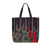 HJBNW Sac fourre-tout pour femme - Sac à bandoulière pour mathématiques et physique - Avec fermeture éclair - Grande capacité - Réutilisable, Motif guitare, Taille unique