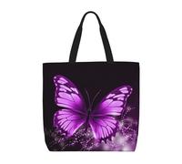 HJBNW Sac fourre-tout pour femme - Sac à bandoulière pour mathématiques et physique - Avec fermeture éclair - Grande capacité - Réutilisable, Joli papillon violet, Taille unique