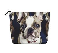 HJBNW Trousse de maquillage de voyage pour femme - Grande capacité - Étanche - Portable - Bouledogue français - Trousse de maquillage avec fermeture éclair - Organisateur de maquillage esthétique pour