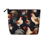 HJBNW Trousse de maquillage de voyage pour femme - Grande capacité - Étanche - Portable - Coq français - Trousse de maquillage avec fermeture éclair - Organisateur de maquillage esthétique pour femme