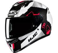 HJC Casque Moto Intégral C10 ASPA MC1 Noir-Blanc-Rouge Taille XL Homme