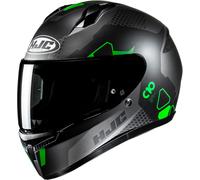 HJC C10 Aspa Casque, Noir/Gris/Vert, Taille XL (60/61)