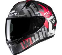 HJC C10 Fop Casque, Blanc/Gris/Rouge, Taille L (58/59)