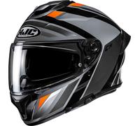 HJC C71 Faber Casque, Noir/Gris/Orange, Taille XL (60/61)