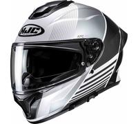 HJC C71 Morix Casque, Noir/Blanc/Argent, Taille L (58/59)
