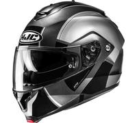 HJC C91N Jyn Casque, Noir/Gris/Argent, Taille XL (60/61)