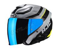 HJC CASQUE JET F31 NABY MAT AVEC VISIÈRE MIROIR BLEU - XL - F31 - NABY MC3HSF VMB
