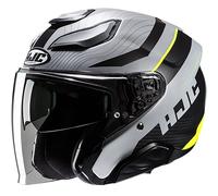 HJC F31 Naby Casque jet, noir-gris-jaune, taille XS 54 55