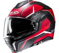 HJC i100 Lorix MC1SF Casque Modulable Mat/Noir/Blanc/Rouge L unisex
