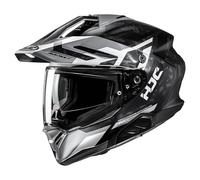 HJC RPHA 60 Dakar Casque d’enduro, noir-blanc-argent, taille L pour homme