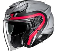 HJC, Casque Moto Jet F31 BASK Silver Red MC1SF, XS