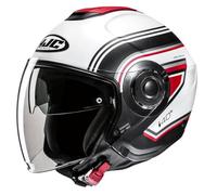 HJC i40N Linia Casque jet, noir-blanc-rouge, taille XL pour homme