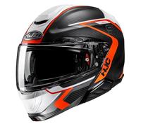 HJC, Casque Moto Modulable RPHA 91 Carbon Lagos Noir Orange Blanc MC6HSF, M