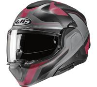 HJC F100 Bios Casque, Gris/Rouge, Taille L (58/59)
