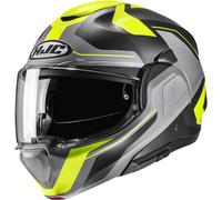 HJC F100 Bios Casque, noir/gris/jaune, Taille XS (54/55)