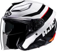 HJC F31 Naby Casque jet, noir-blanc-rouge, taille M