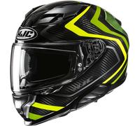 HJC F71 Carbon Nevio Casque, Noir/Jaune/Vert, Taille S (55/56)