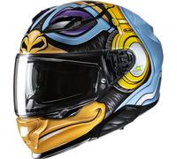 HJC F71 Monkey DJ Casque, noir-bleu-pourpre-jaune, taille M pour homme