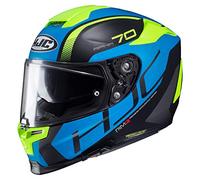HJC Helmets Casque Moto RPHA 70 Vias MC2SF, Noir/Bleu/Jaune, Taille L