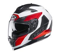 HJC Helmets NC Casque Moto Hommes, Blanc/Noir/Rouge, M