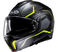 HJC i100 Lorix Casque, noir-gris-jaune, taille M pour homme