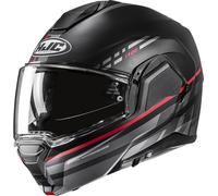 HJC i100 Sysma Casque, Noir/Gris/Rouge, Taille M (57/58)