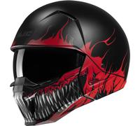 HJC i20 Scraw Casque jet, noir-rouge, taille L pour homme