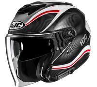 HJC i31 Depe Casque jet, Noir/Blanc/Rouge, Taille XL (60/61)