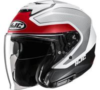 HJC i31 Tevis Casque jet, noir-blanc-rouge, taille XS 54 55 pour homme