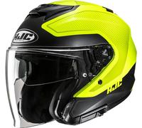 HJC i31 Tevis Casque jet, noir-jaune, taille XL pour homme
