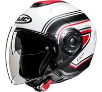 HJC i40N Linia Casque jet, Blanc/Noir/Rouge, Taille M (57/58)