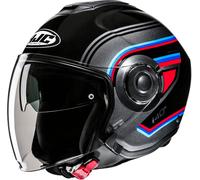 HJC i40N Linia Casque jet, noir-gris-rouge, taille 2XL pour homme