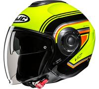 HJC i40N Linia Casque jet, noir-rouge-jaune, taille S pour homme