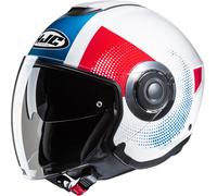 HJC i40N Pyle Casque jet, Blanc/Bleu/Rouge, Taille S (55/56)