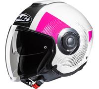 HJC i40N Pyle Casque jet, Blanc/rose/noir, Taille XS (53/54)