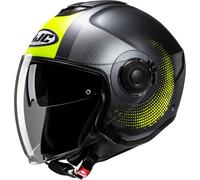 HJC i40N Pyle Casque jet, noir-gris-jaune, taille XS pour homme