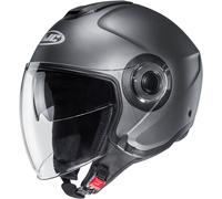 HJC Casque Jet i40N Uni – Semi Mat Titane – Argent Taille M