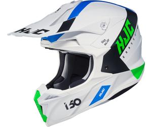 HJC i50 Erased Casque Motocross, blanc-bleu, taille XL pour homme