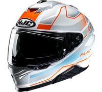 HJC i71 Iorix Casque, Blanc/Bleu/Orange, Taille M (57/58)