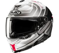 HJC i71 Viz Casque, gris-blanc-rouge, taille 2XL pour homme