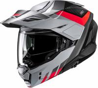 HJC i80 Imes Casque, Noir/Gris/Rouge, Taille S (55/56)