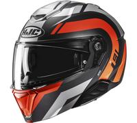 HJC i91 Arven Casque, noir-orange-argent, taille XL pour homme