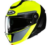 HJC i91 Bina Casque, jaune/noir/argent, Taille S (55/56)