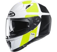HJC NC Casque Moto Hommes, Blanc/Noir/Jaune, XL