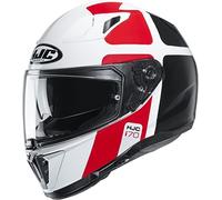 HJC NC Casque Moto Hommes, Blanc/Noir/Rouge, S